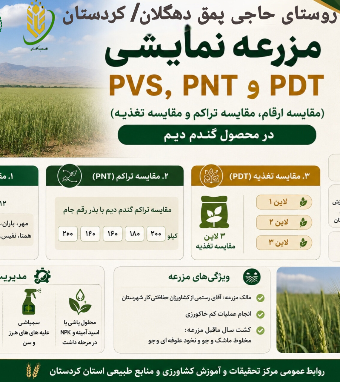 مزرعه نمایشی؛ پلی میان پژوهش، آموزش و کشاورز