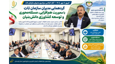 رئیس مرکز تحقیقات و آموزش کشاورزی و منابع طبیعی استان کردستان در اجلاس سراسری مدیران سازمان تحقیقات، آموزش و ترویج کشاورزی (تات) حضور یافت.