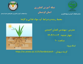 آموزش علمی محیط ریشه در بستر شبکه آموزش کشاورزی کردستان