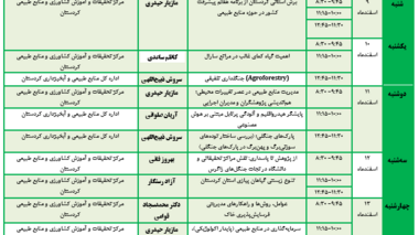 اعلام برنامه‌های شبکه آموزش کشاورزی کردستان در هفته منابع طبیعی و آبخیزداری ۱۴۰۴