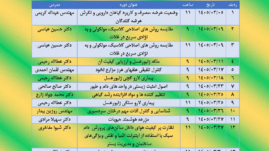 تقویم زمانی برنامه های آموزش مجازی خرداد ۱۴۰۵