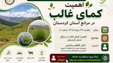 اطلاعیه برگزاری دوره آموزشی تخصصی «اهمیت کمای غالب در مراتع استان کردستان