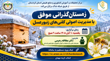 وبینار آموزشی «زمستان‌گذرانی موفق با مدیریت اصولی کلنی‌های زنبورعسل»